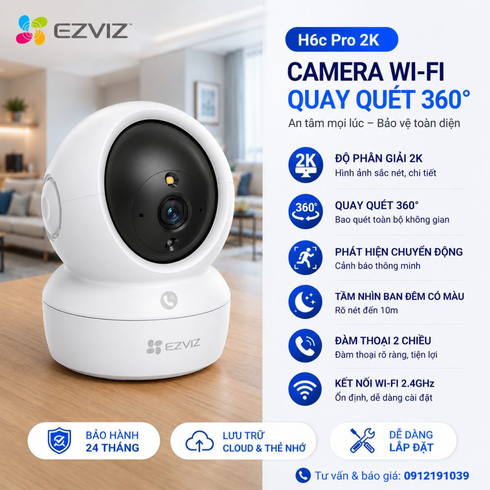 Camera Wifi EZVIZ H6c Pro 2K