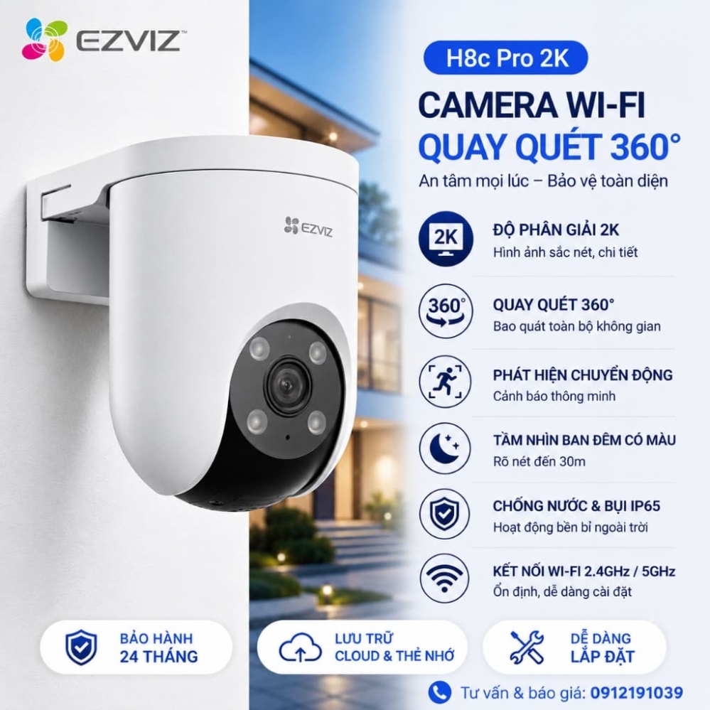 Camera EZVIZ H8c Pro 2K 3MP