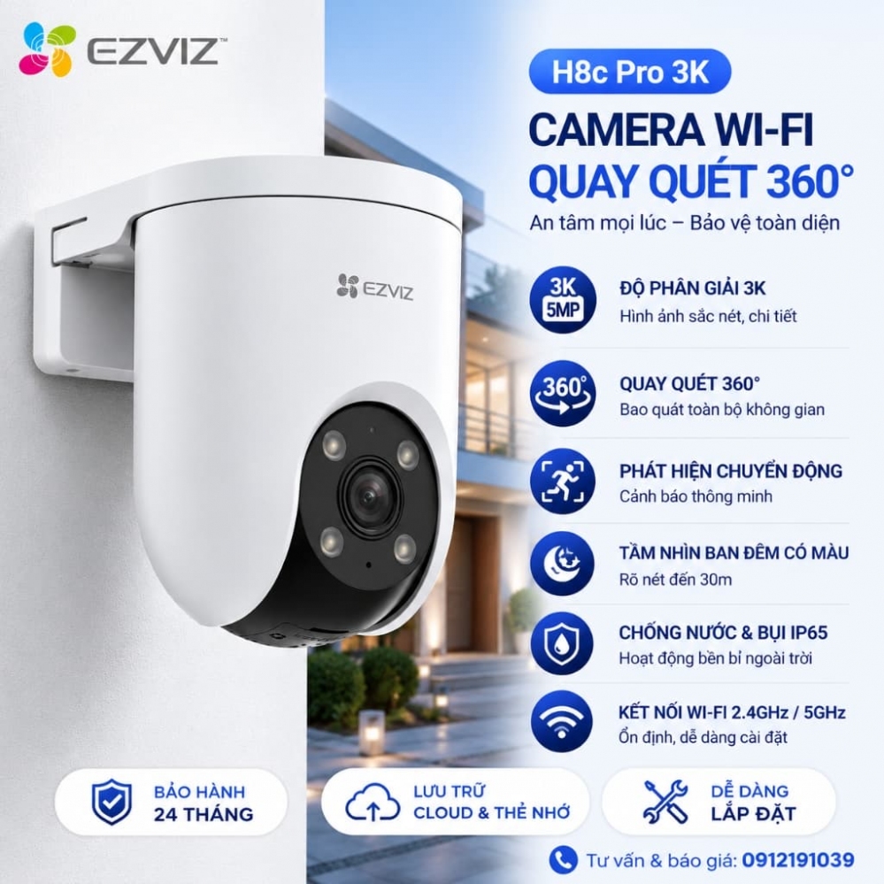 Camera EZVIZ H8c Pro 3K 5MP