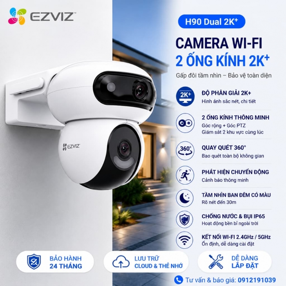 Camera EZVIZ H90 Dual 2K⁺ 8MP