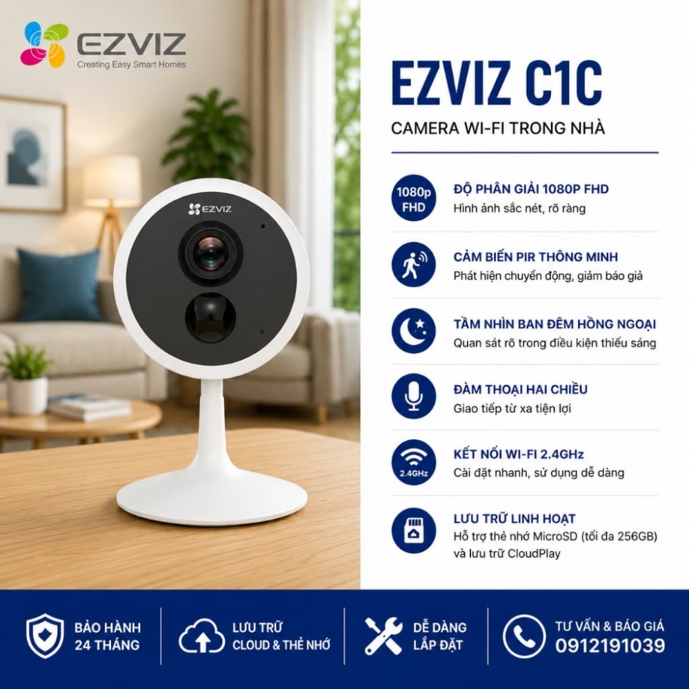 Camera Wifi Mini C1C Hãng EZVIZ
