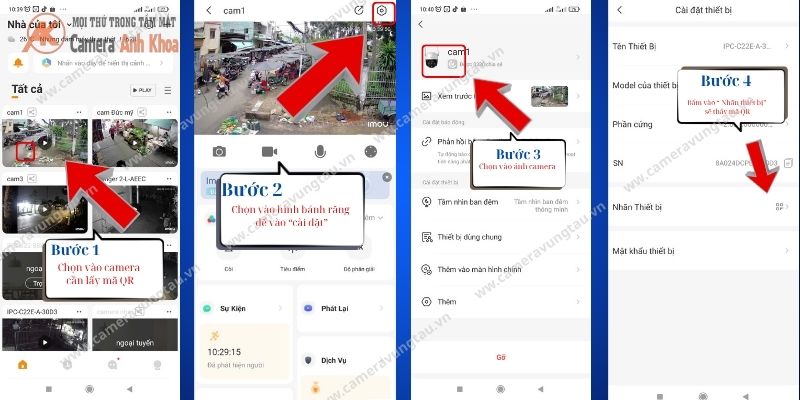 cách tìm mã qr của camera